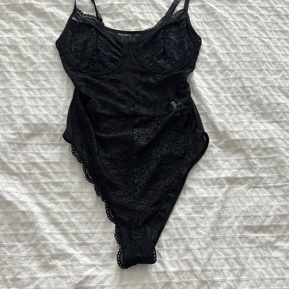 SHEIN Black Chemise Intimates Sleepwear